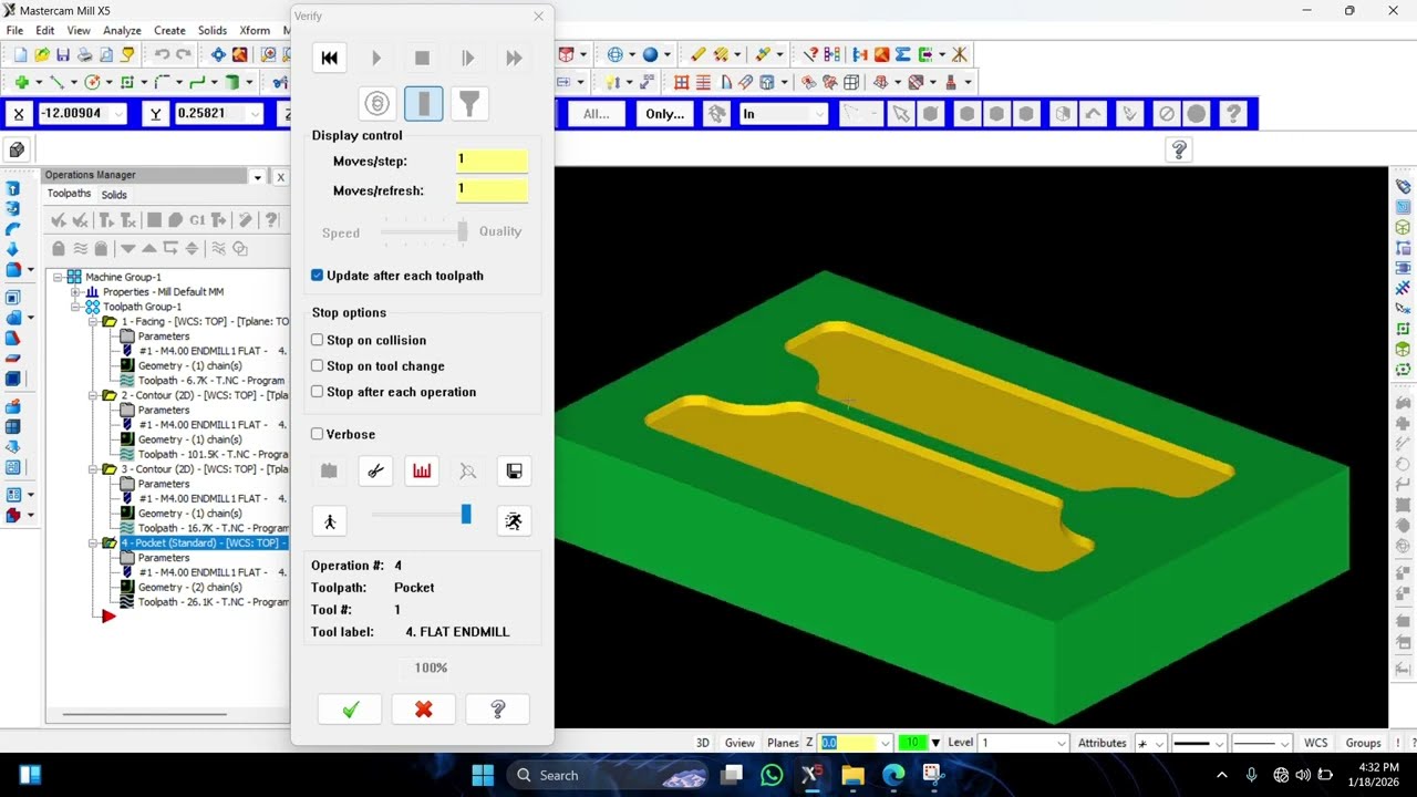 Cara Metoolphat di Mastercam X5 dengan menggunakan Face, Contour, Pokect, dan Drill