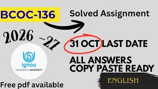 BCOC-136 Income Tax Law and Practice Solved Assignment 2026-2027 | IGNOU B.Com 3rd Year