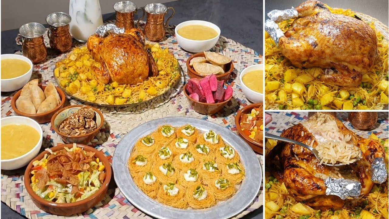 الذ وصفة دجاج محشي ومحمر ذااايب مع رز مبهر يجنن وألحلى عش عصفور بالقشطة بطريقة المحلات😋