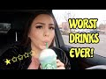 Trying the WORST reviewed DRINKS at STARBUCKS!