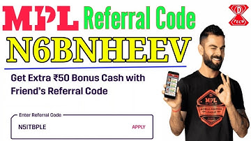 mpl referral code. mpl refer code. mpl app se paise kaise kamaye. MPL Referral Code.