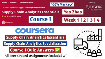 Supply Chain Analytics Essentials | Coursera Supply Chain Analytics Specialization |Course 1 Answers