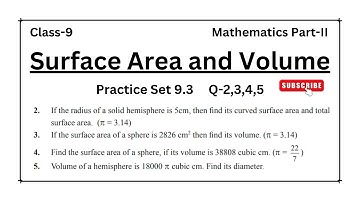 Surface Area and Volume | Class 9 | Practice Set 9.3 Question number 2,3,4 and 5