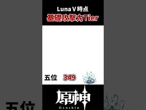 【原神】LunaⅤ時点、キャラの基礎攻撃力ランキング！！ #genshinimpact #genshinimpact #hoyocreators #原神 #げんしん