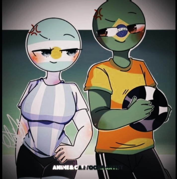 Country human Brazil♂️ X Argentina♀️ 🇦🇷🇧🇷💝🏆⚽  #countryhumans #edit #countryballs #trending
