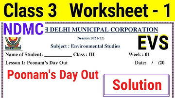 NDMC Class 3 EVS worksheet 1 solution Week 1 (07/04/2021) || worksheet 1 Class 3rd evs