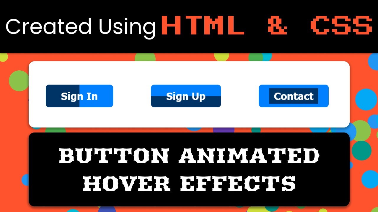 HTML Button Animated Hover Effects using HTML & CSS - YouTube