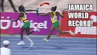 Team Jamaica SHOCKS THE WORLD! | CARIFTA 49 (Tina Clayton, Tia Clayton, Brianna Lyston, Serena Cole)