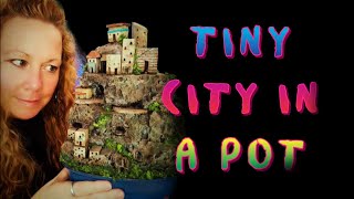 Little City in a Pot Made from XPS foam