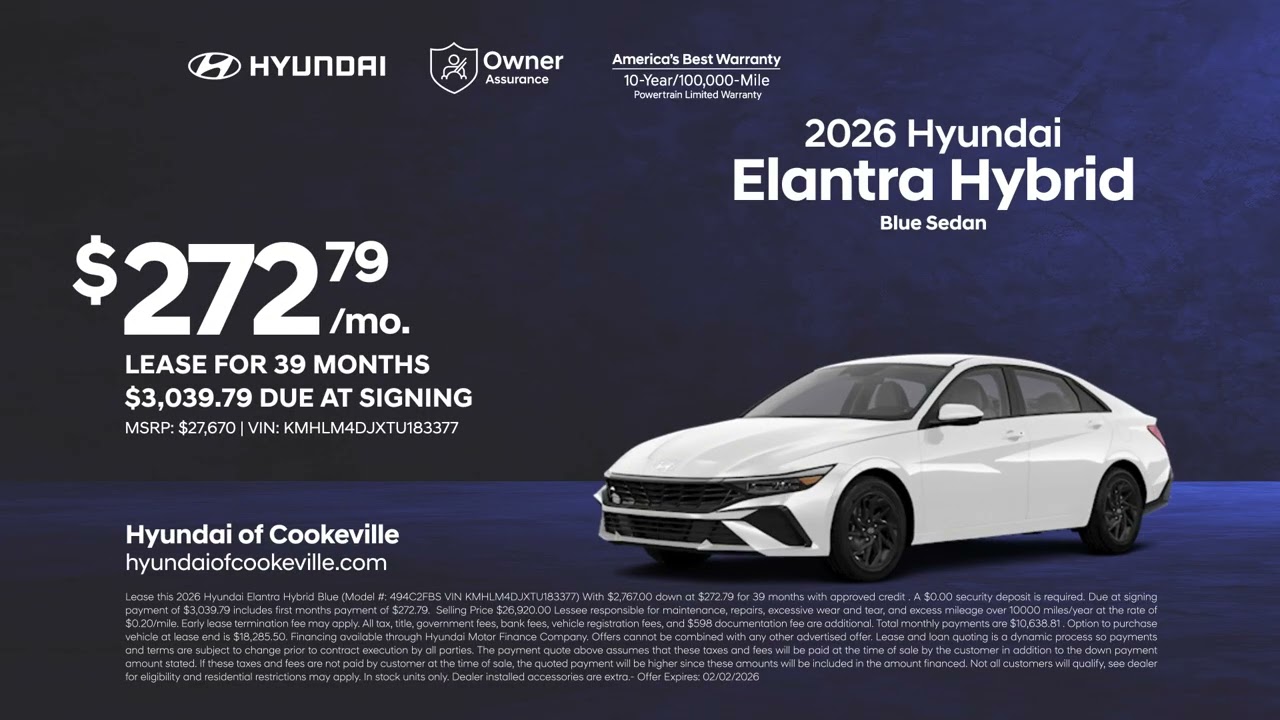 Hyundai Elantra Hybrid 01/29/2026 6839487