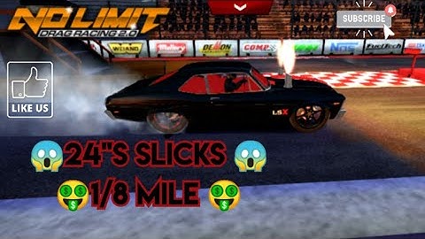 24"s SLICKS ⭐ NO LIMIT DRAG RACING 2.0🤔 CHEVY NOVA SMALL BLOCK TWIN TURBO TUNE ⭐