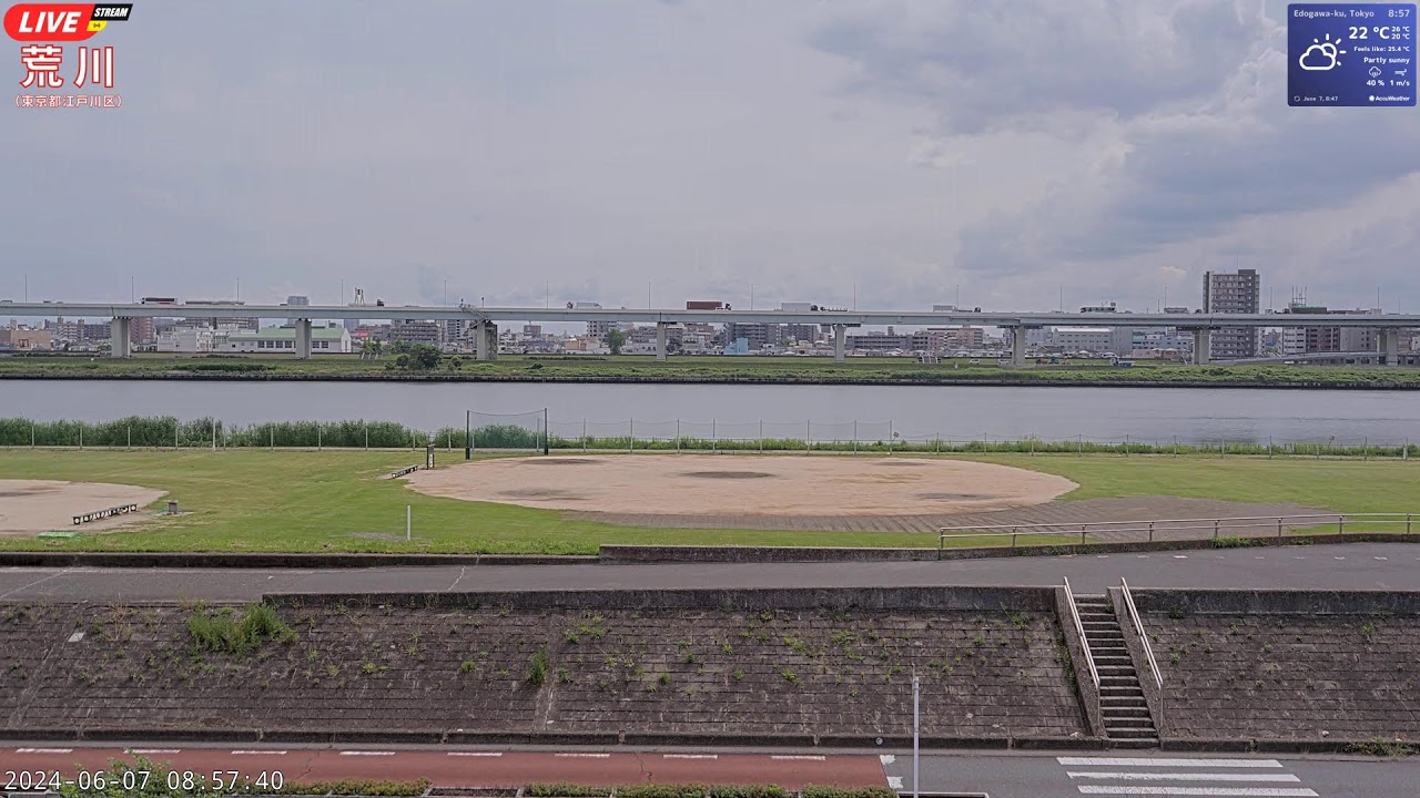 Beginning at 6:00 on June 7th, 2024] 4K Live Camera Arakawa River