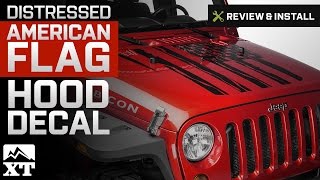 Jeep Wrangler Distressed American Flag Hood Decal (2007-2017 JK) Review & Install