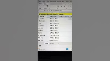 Find Employee Tenure In Excel 🔥 | Excel Tips And Tricks 😎 #shorts #excel #exceltutorials #bytetech