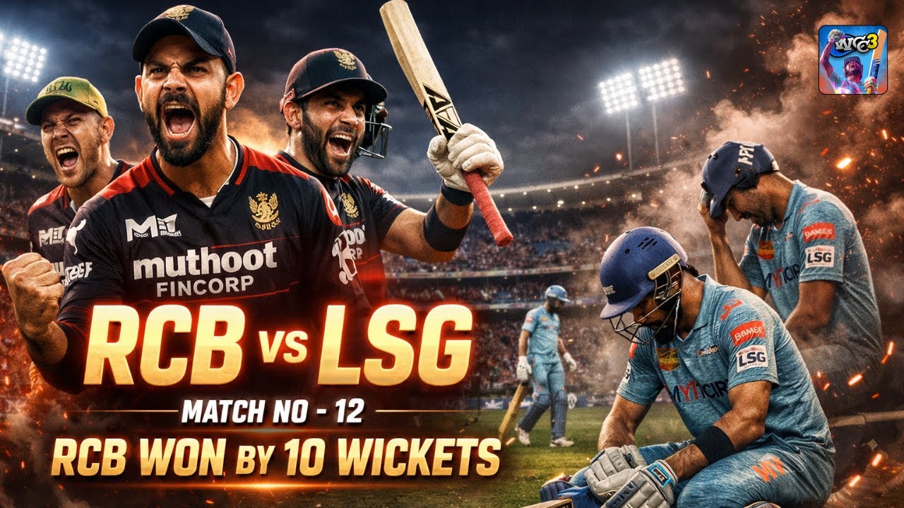 WCC3 Gameplay | RCB vs LSG Full Match Highlights | RCB Won By 10 Wickets | IPL | Match No - 12