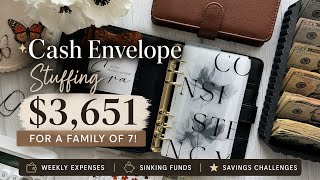 ✨Cash Envelope Stuffing $3,651 as a Mom of 5 | Weekly Expenses, Sinking Funds +Savings Challenges