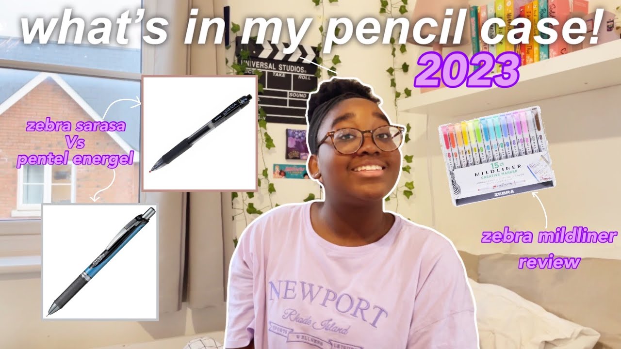 What's in my pencil case 2023! Zebra sarasa Vs pentel energel and zebra