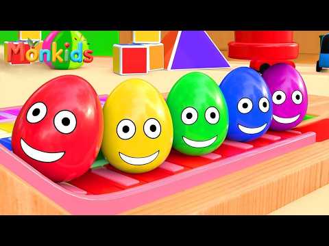 Surprise Eggs Kids Song | Colorful Eggs | MonKids Nursery Rhymes & Kids Songs