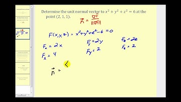 Determining a Unit Normal Vector to a Surface