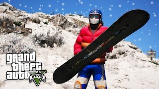 GTA 5 SNOWBOARDING MOD!! (GTA 5 Mods)