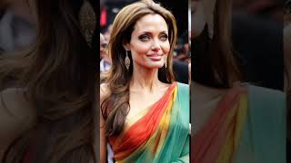 Angelina jolie wearing nice dresses angelinajolie viralvideo art fashion saree dress aiart