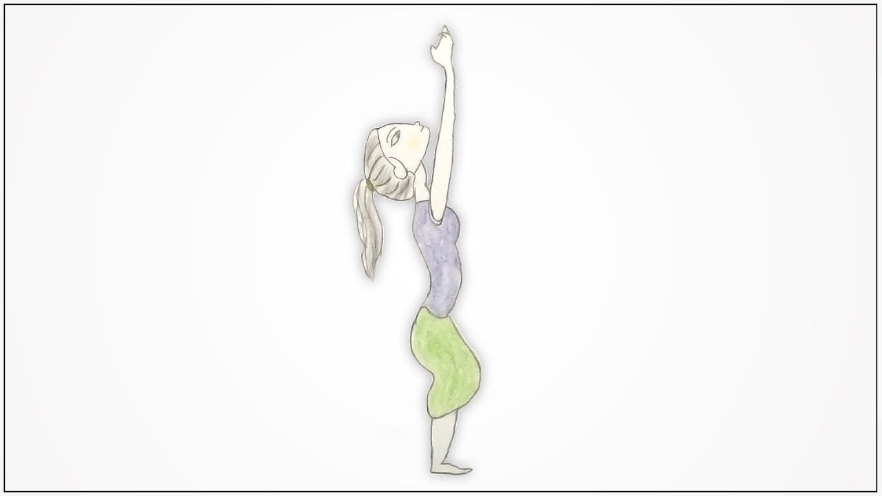 how to draw a yoga poses - Urdhva Hastasana - YouTube