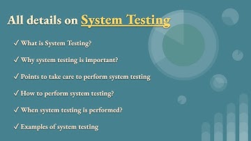 What is system testing, importance of system testing, its examples, how and when it is performed