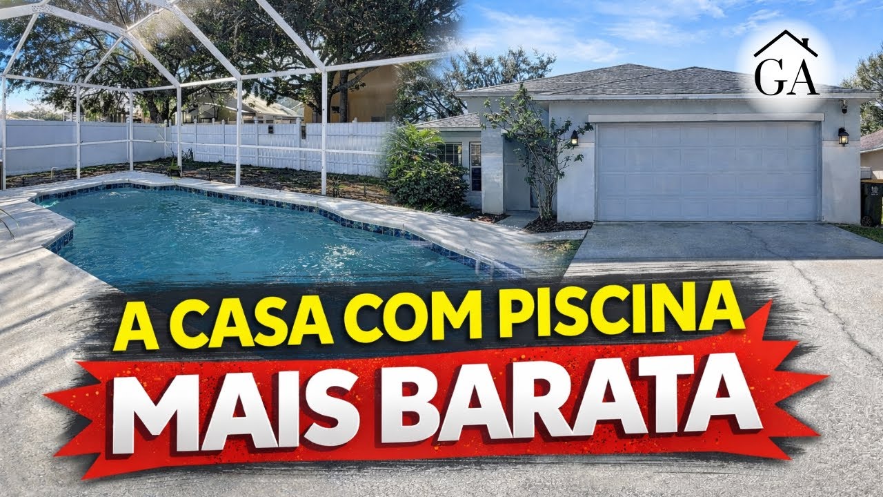 A CASA MAIS BARATA COM PISCINA QUE JÁ MOSTREI NO CANAL! PERTO DE TAMPA E DE 