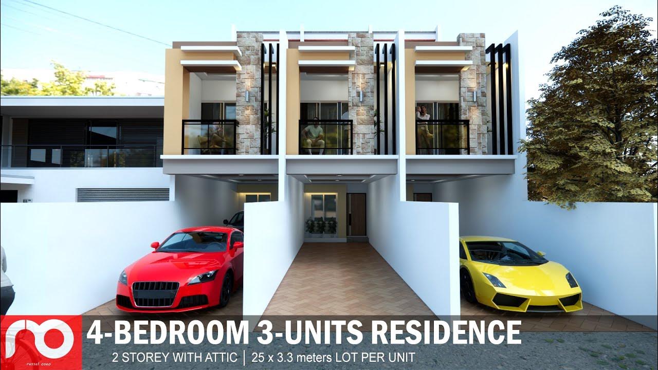 3 Units Two Storey Residence with Attic Animation (Architecture+Music