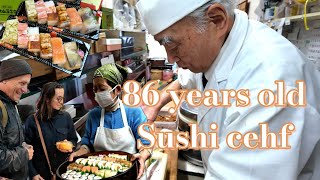 An 86yearold sushi chef runs a traditional sushi takeout specialty shop