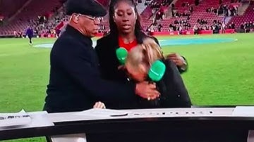 Laura Woods collapses live on ITV in terrifying scenes During England vs Ghana at St Mary