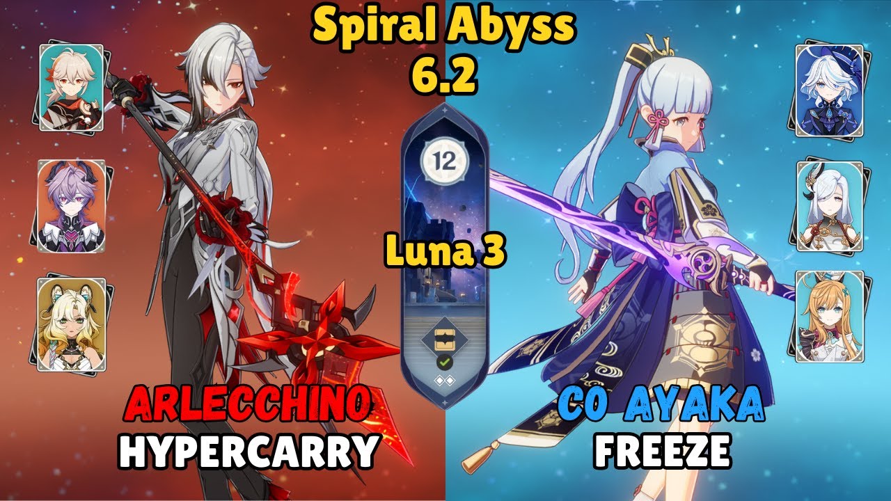 C0 Ayaka Freeze & Arlecchino Hypercarry - Abyss 6.2  | Genshin Impact