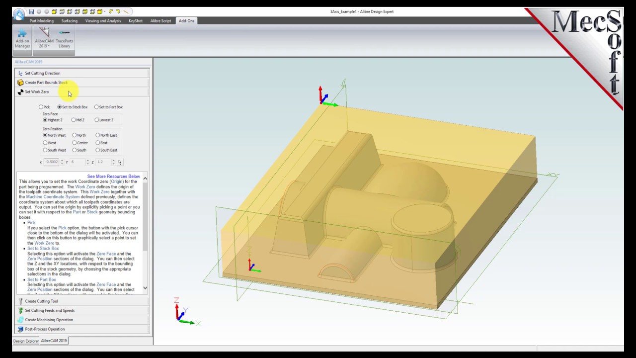 AlibreCAM 2019:  FreeMILL Quick Start