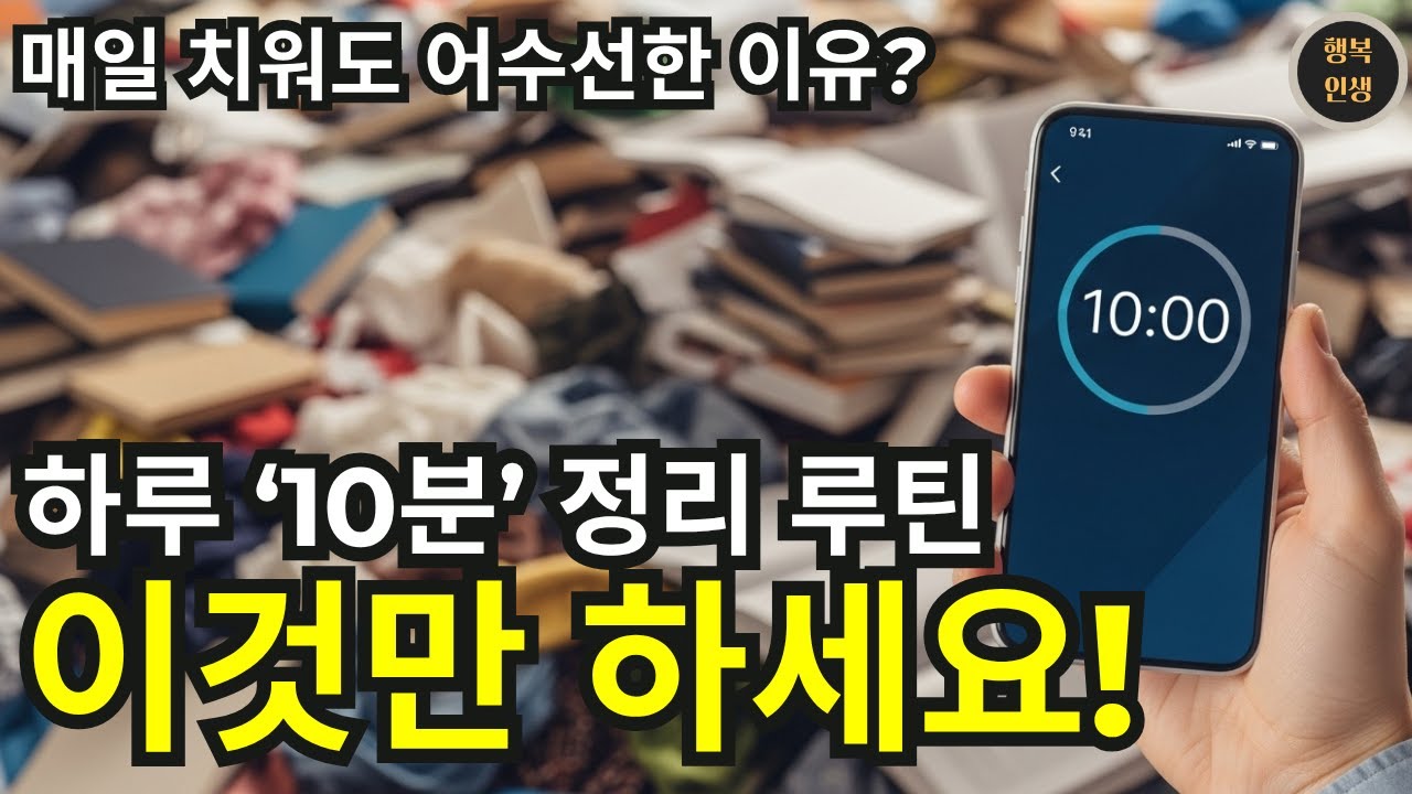 매일 치워도 어수선한 이유? 하루 10분 '이것'만 하세요 | 정리 비법 | 미니멀리즘 | 행복인생