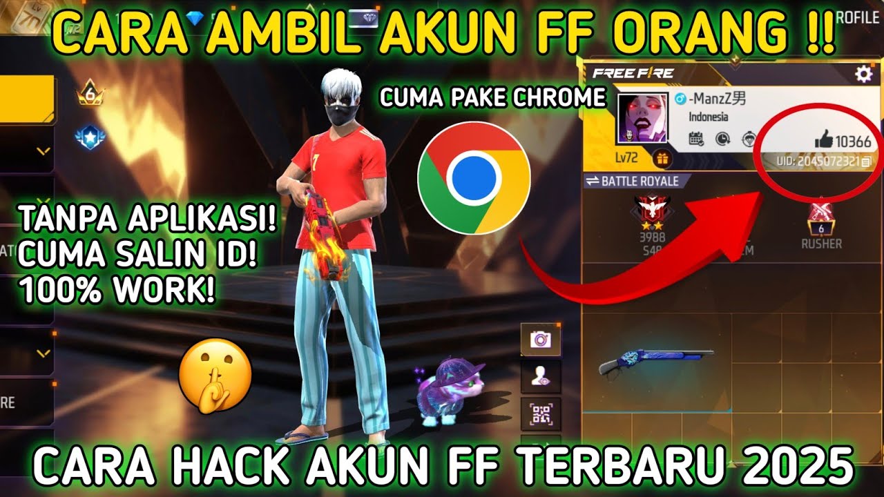 CARA MENGAMBIL AKUN FREE FIRE SULTAN MILIK ORANG LAIN | CARA HACK AKUN FF‼️