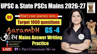 L-89 Target-1000 Q | Mains Answer Writing Practice | 2026-27 | Priti Chaudhary ma'am |