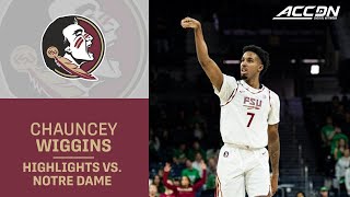 Florida States Chauncey Wiggins Highlights vs. Notre Dame
