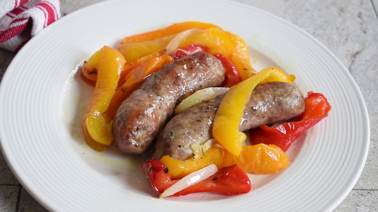 Easy Sausage and Peppers in the Oven YouTube