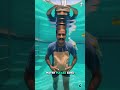 Amir is completely submerged underwater while wearing his Uber Eats delivery bag. #Amir