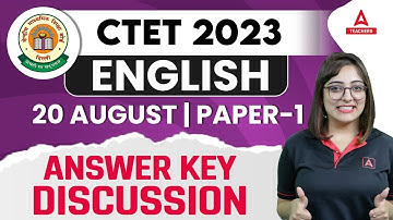 CTET Paper 1 Answer Key 2023 | CTET Analysis Today | CTET English Paper Analysis