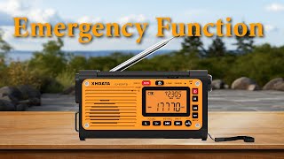 XHDATA D-608WB Emergency Function
https://xhdata.com.cn/products/xhdata-d-608-emergency-radio
Let’s take a look at the D-608’s emergency functions!
When you encounter an emergency and need lighting, you can turn on the D-608s flashlight. In addition, when encountering danger, you can turn on the sound and light synchronized distress signal by long pressing the SOS.
Whats more, D-608 also has the function of a power bank. It can provide power support for your electronic devices. XHDATA D-608WB Emergency Function