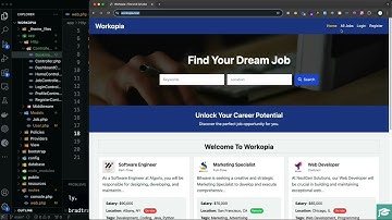 Получить и показать вакансии на стрнице закладок. PHP Проект Laravel 11 Полный курс. Плейлист.