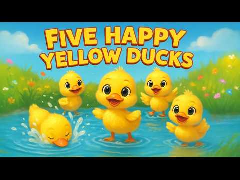 Five Happy Yellow Ducks Cute Kids Song