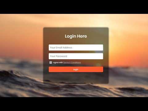 Transparent login form with blur background | How to create a login form in  html and css - Divinector