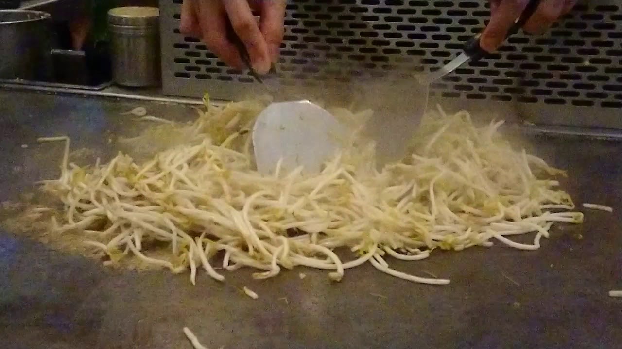 960fps 鐵板燒炒豆芽菜 Youtube