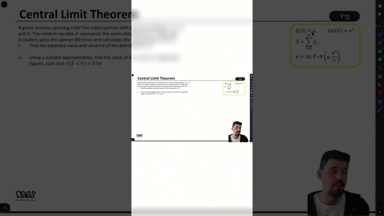 Central Limit Theorem  | A Level Further Stats