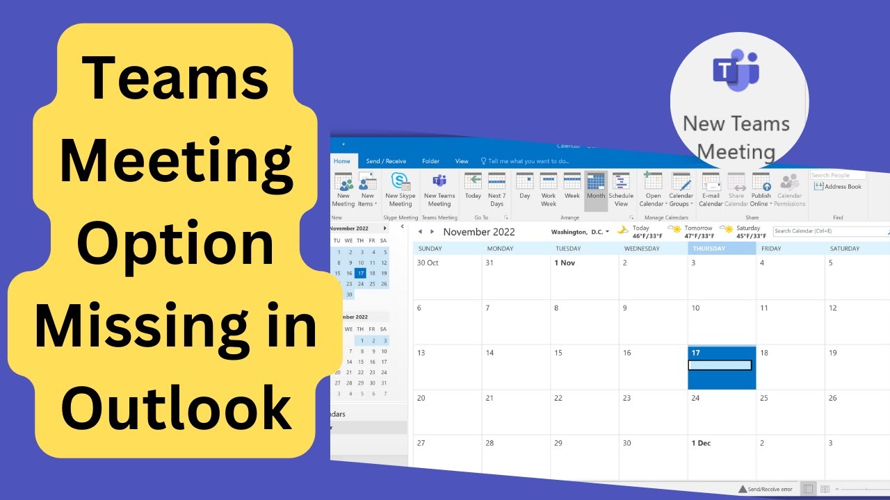 Teams Meeting Option Missing In Outlook How To Add Teams Missing On