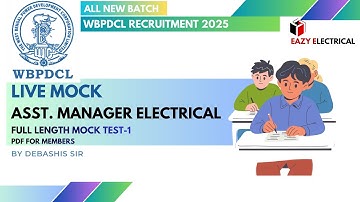 Live Mock test-1 I WBPDCL Assistant Manager Electrical I WBPDCL Recruitment 2025