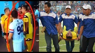 Sebelum Bermain Kiper Persela Choirul Huda Bercanda dengan pemain Semen Padang Sebelum Meninggal