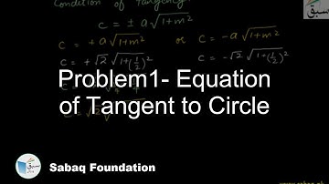 Problem1- Equation of Tangent to Circle, Math Lecture | Sabaq.pk